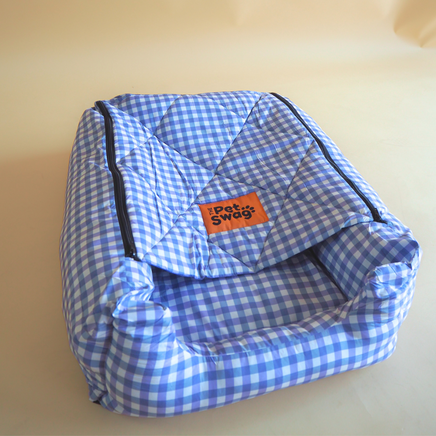 Blue Gingham L (2 Zips)